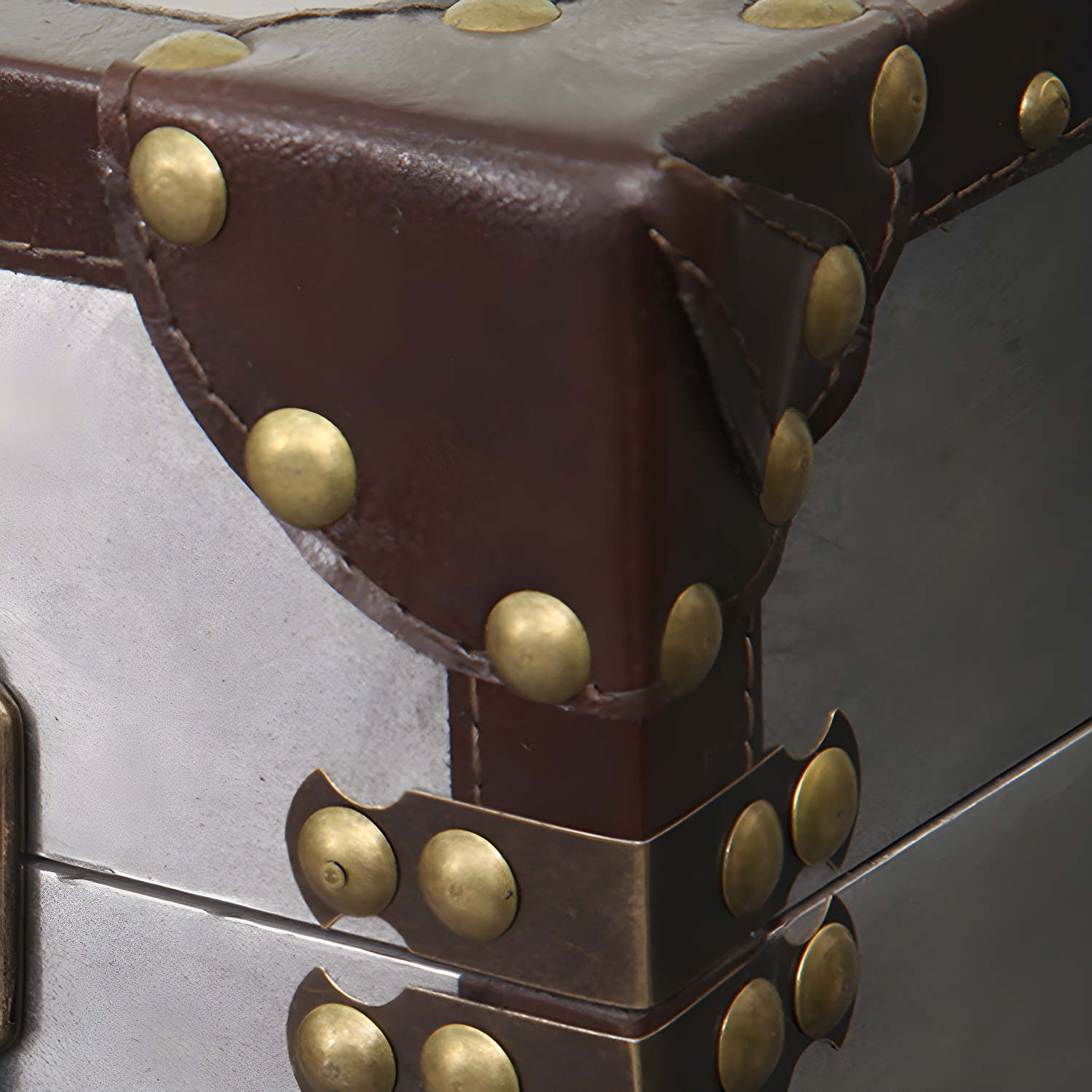 Rustic Leather Chest Vertical Chest with Drawers for Bedroom - image 17