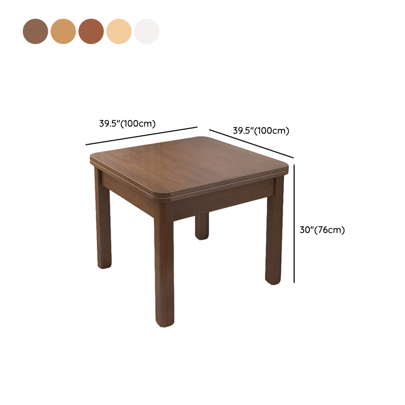 Square Fixed Dining Table Set with 4 Legs, a Wood Tabletop in Natural/Auburn/White, Back Chairs and Stool in a Simple Style - image 14
