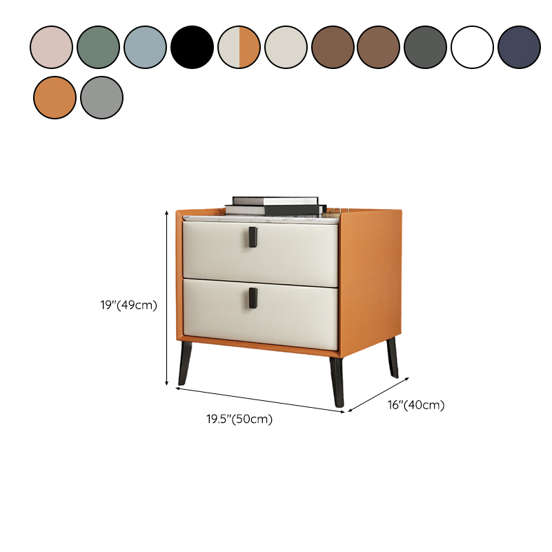 Contemporary 4 Legs Storage Drawer Nightstand with Black Handles for Bedroom - image 25