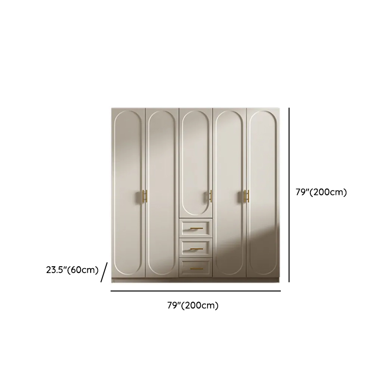 Chalk Simple Lumber Wardrobe Closet with Soft Close Drawer, Soft Close Door, Interior Shelves, and Clothing Rod - image 12