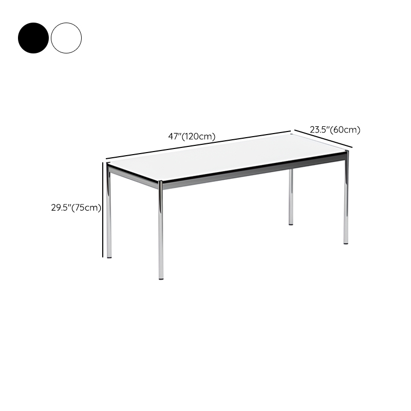 Fixed Table Standard Height Rectangular Dining Table for 8/4 People/6 People with Stainless Steel Legs and a Top in Engineered Wood in a Modern Simple Style - image 10