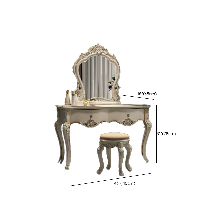 Standard/Small/Large Retro Cream Timber Vanity Set with Chair & Standing Mirror - image 15