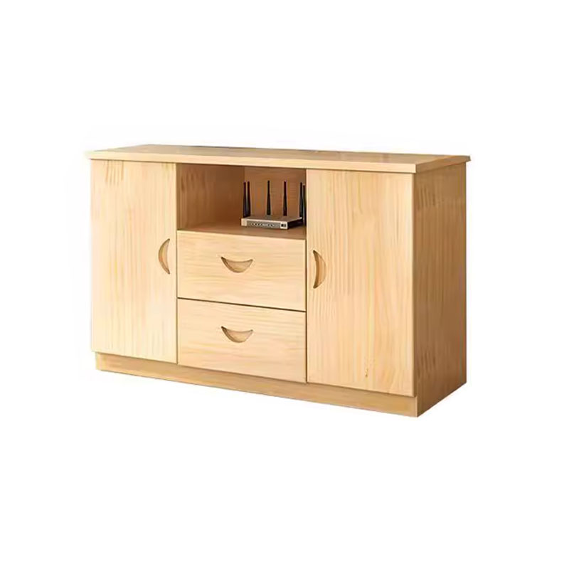 16" Wide Pine Wood Sideboard Table with Doors and Drawers for Living Room - image 5