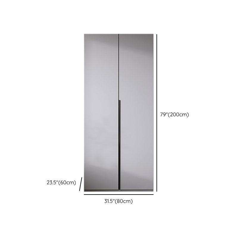 Light Gray Modern Manufactured Wood Wardrobe with Soft Close Drawer, Soft Close Door, Interior Shelves, and Hanging Rod - image 14