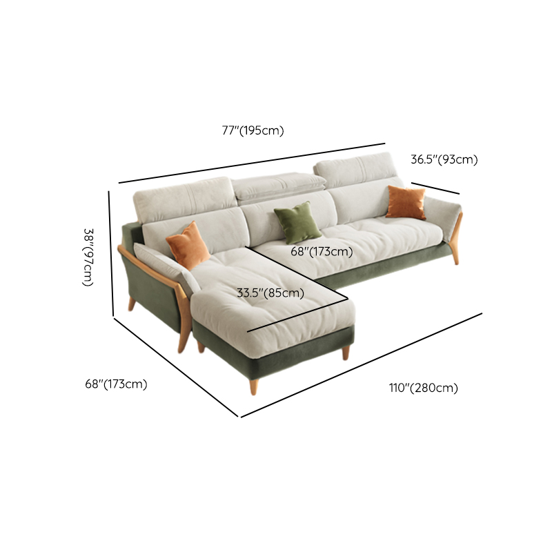 Straight/L-Shape Chalk Sofa/Sofa Chaise with Horizontal/Left Orientation and Standard Foam Seat Fill - image 19