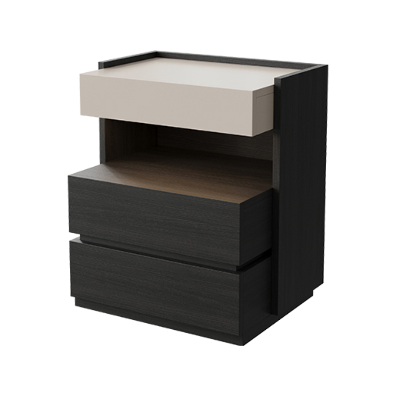 Organic Modern Nightstand With Drawer Organization Featuring 2 Shelves and Particle Board Wood Countertop