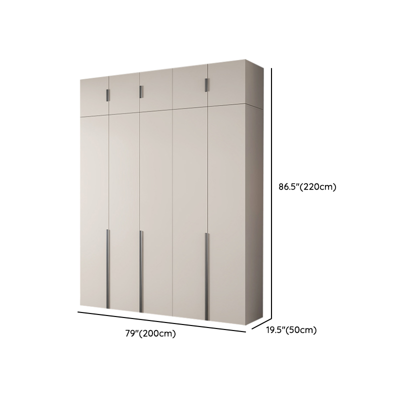 Cream Trendy Timber Standalone Wardrobe Armoire with Soft Close Door, Interior Shelves, and Articulated Mechanism - image 22