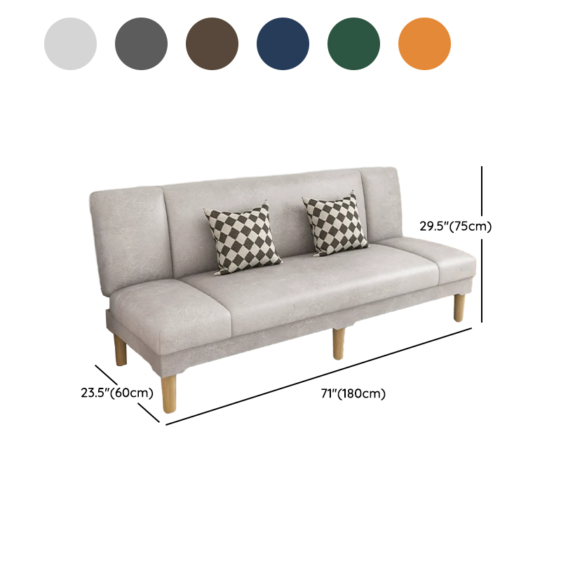 Scandinavian Armless Sleeper Sofa, Light Wood, Foam Filling, Includes Pillows - image 33