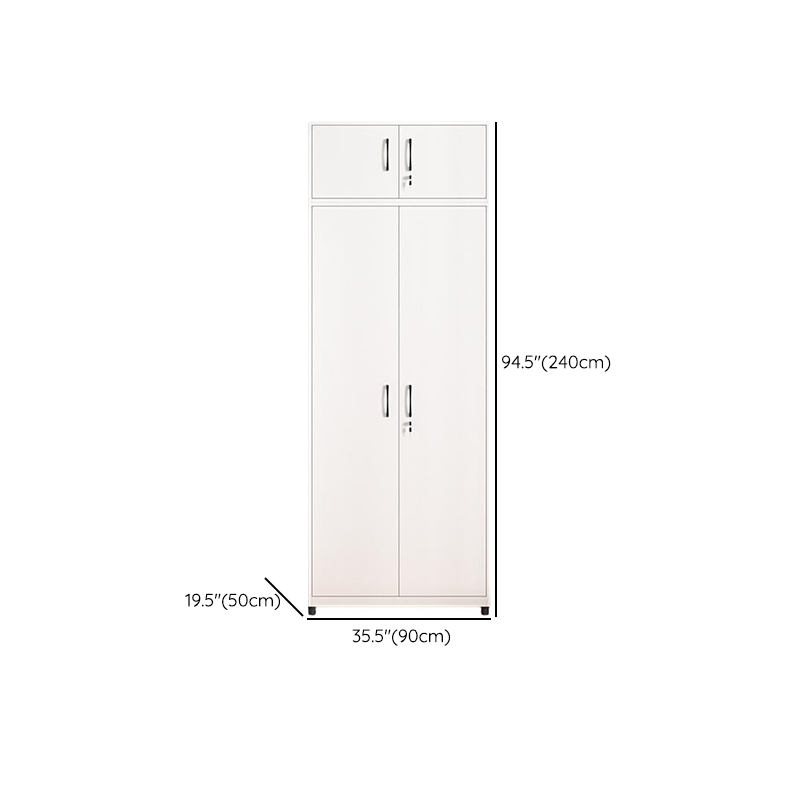 White Modish Steel Independent Armoire Cabinet with Adaptable Shelf, Soft Close Door, and Clothing Rod - image 22