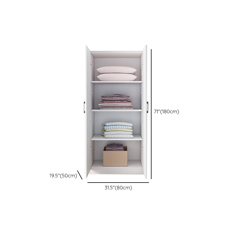 White Modish Timber Wardrobe with Soft Close Door, Interior Shelves, and Hanging Rod - image 17