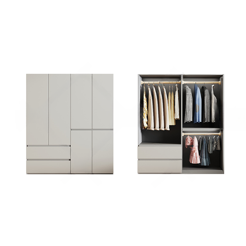 Cream Trendy Reclaimed Wood Wardrobe Armoire with Soft Close Drawer, Soft Close Door, Interior Shelves, and Clothing Rod - image 34