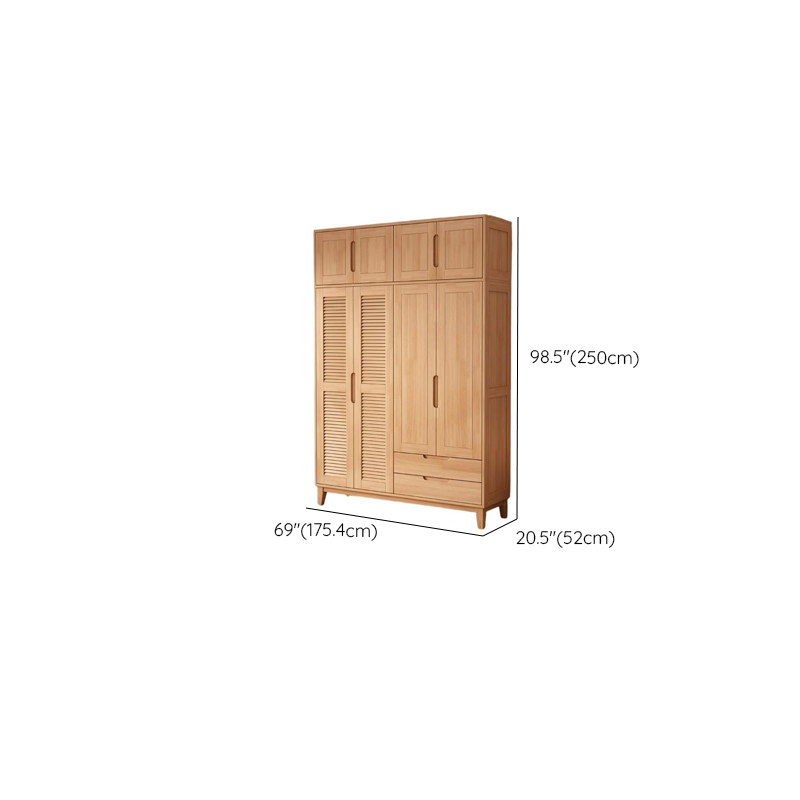 Natural Finish Cabinet Armoire with 2-Drawer - image 11