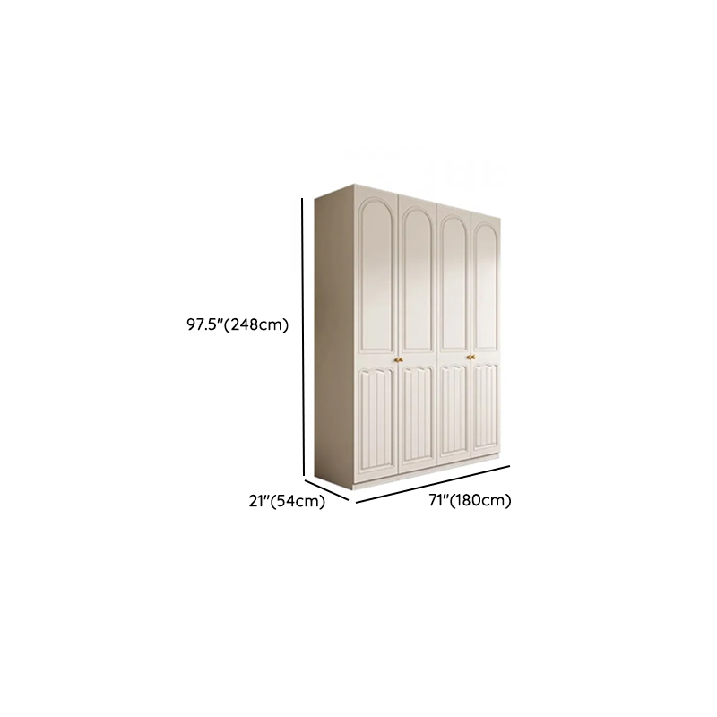 Chalk Minimalist Laminate Cabinet Armoire with Compartments, Interior Shelves, and Clothing Rod - image 22