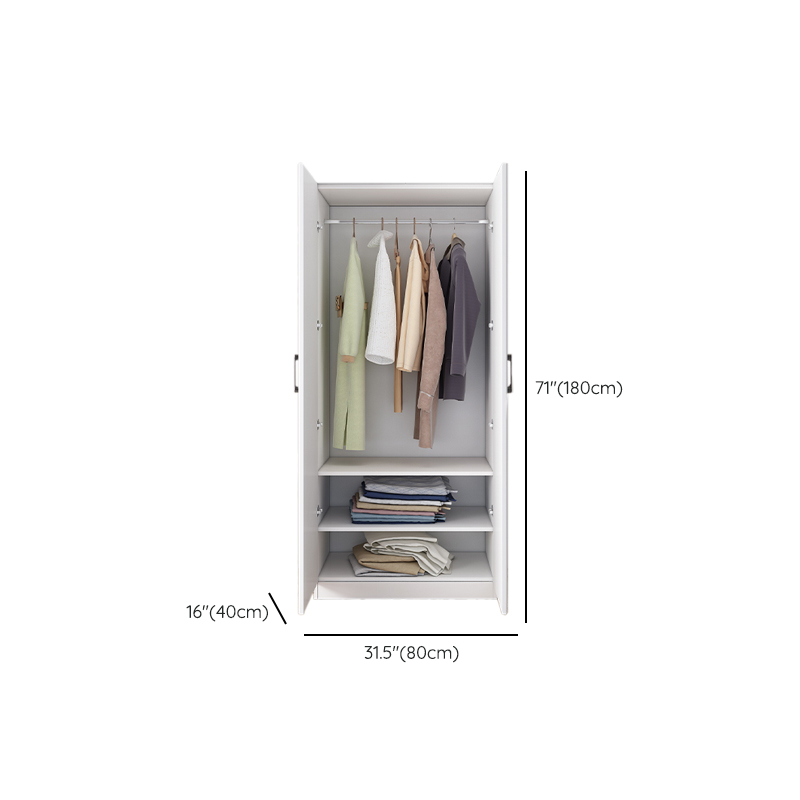 White Modish Timber Wardrobe with Soft Close Door, Interior Shelves, and Hanging Rod - image 11