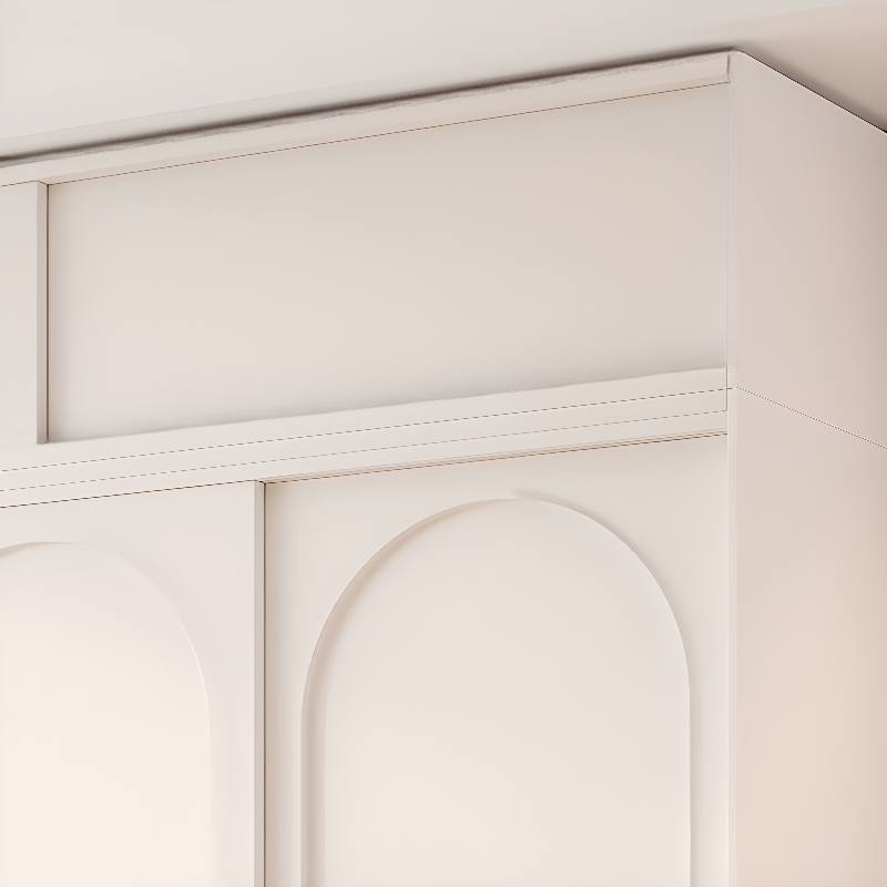 Contemporary White Engineered Wood Cabinet Armoire with Multiple Drawers, Interior Shelves, and Hanging Rod - image 8