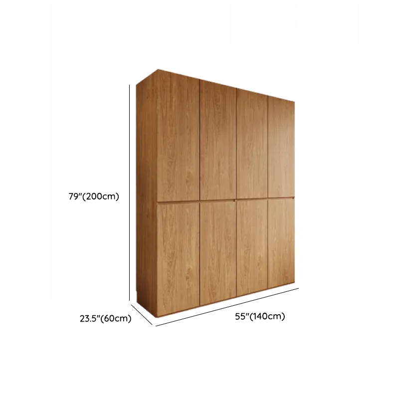 Wood Grain Minimalist Laminate Independent Wardrobe Closet with Soft Close Door, Interior Shelves, and Clothing Rod - image 11