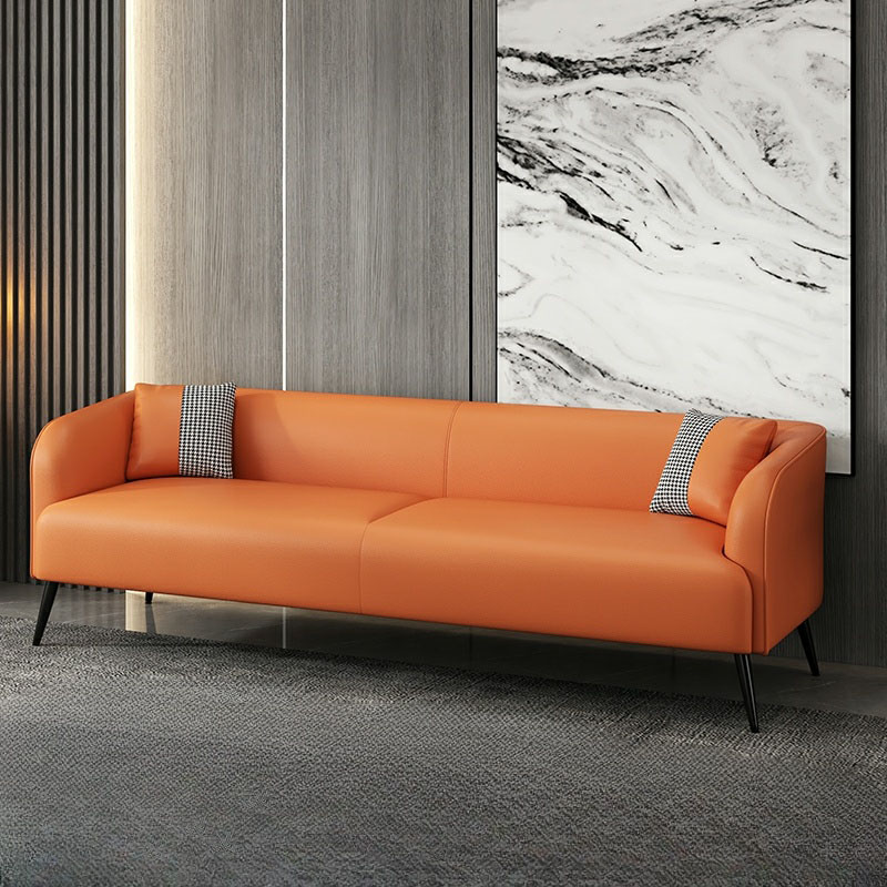 Modern Pine Wood Upholstered Three-Seater Sofa with Foam Seat in Solid Color - image 8