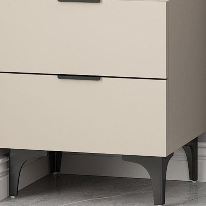 Rectangle Utility Cabinet with Locker, Glass Door, Pull Bars, White/Espresso/Off White Top, Soft Close Drawer, and Light - image 9