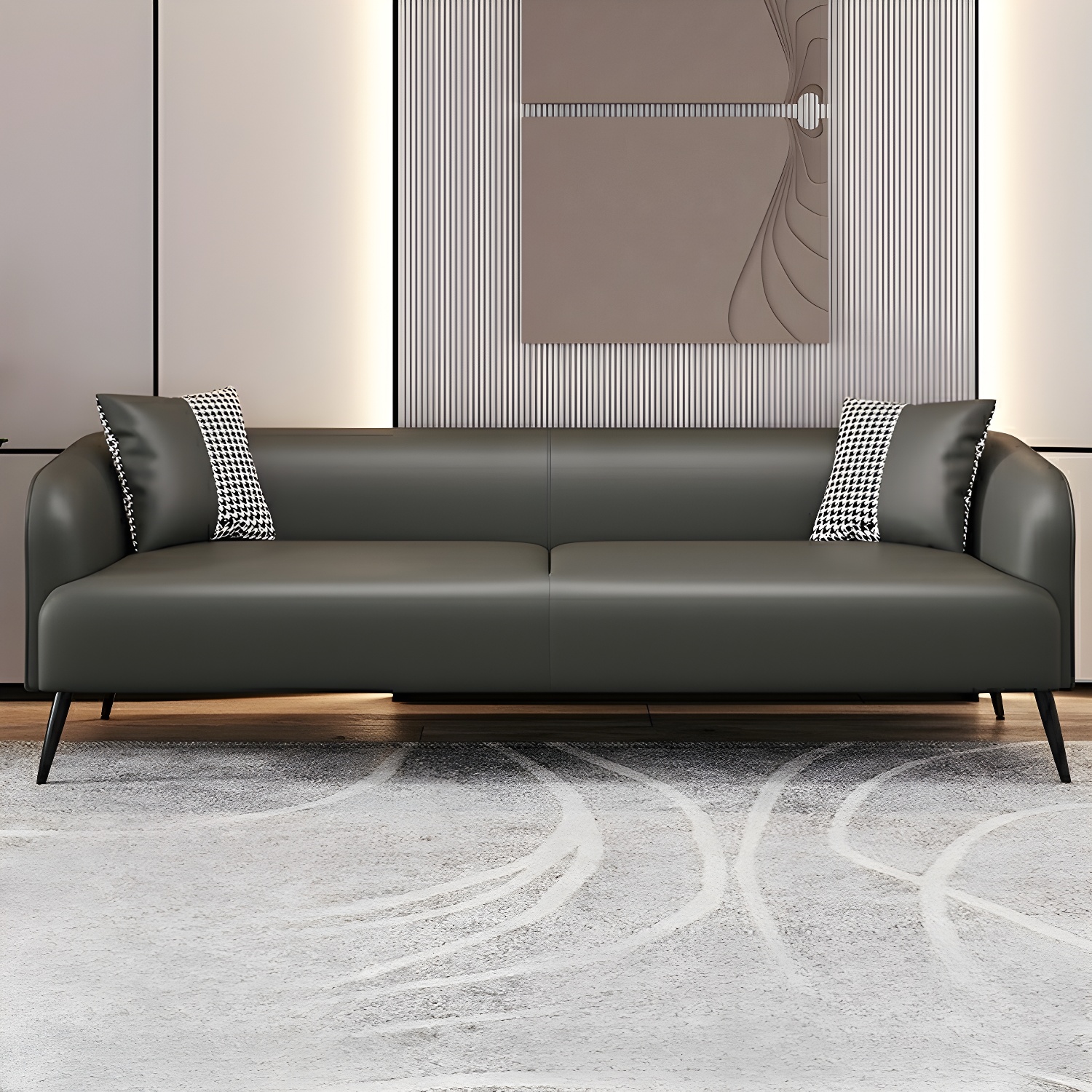3-Seater Modern 69" L Standard Sofa with Tight Back for Living Room - image 4