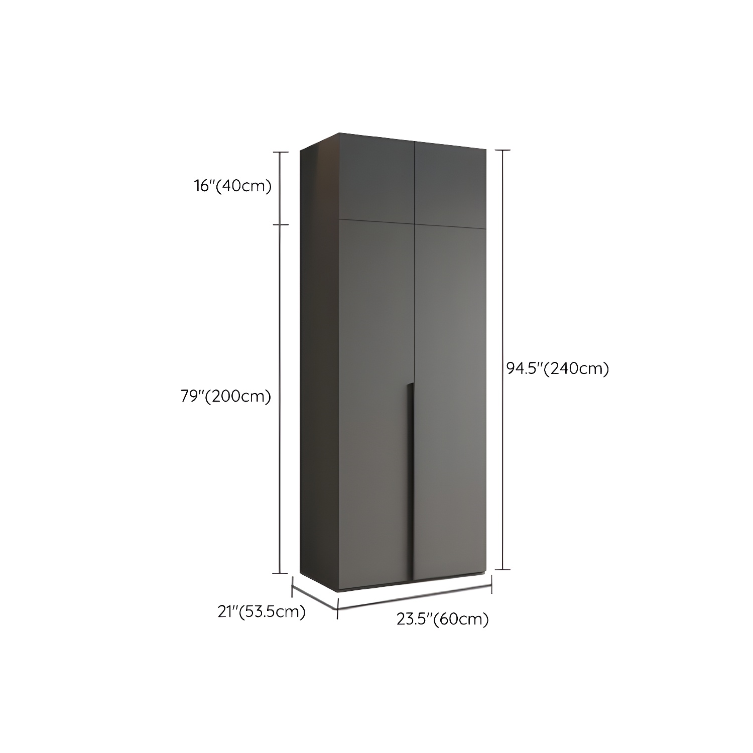 Modern Grey Wood Wardrobe Armoire with Drawers & Shelves for Ample Storage - image 12