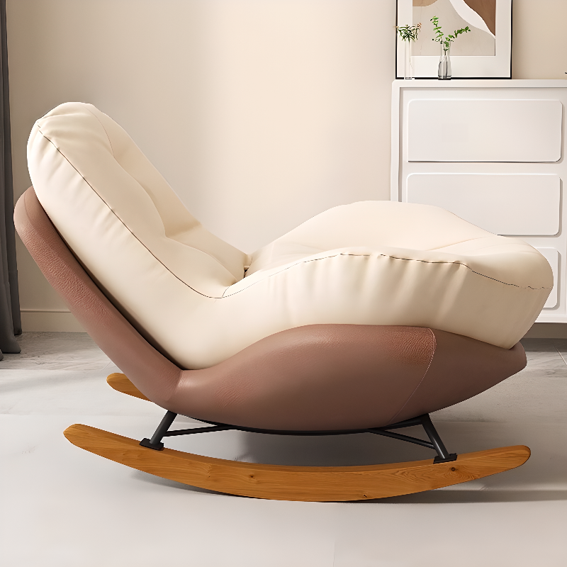 Stationary Upholstered Rocking Chair with Cushioned Rear in a Scandinavian Style, Footstool Included/Not Included - image 7