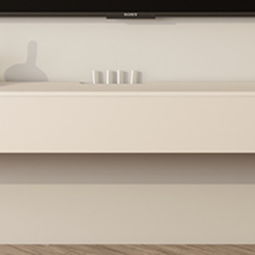 Contemporary Rectangular Wall Mounted TV Stand with Door Living Room - image 8