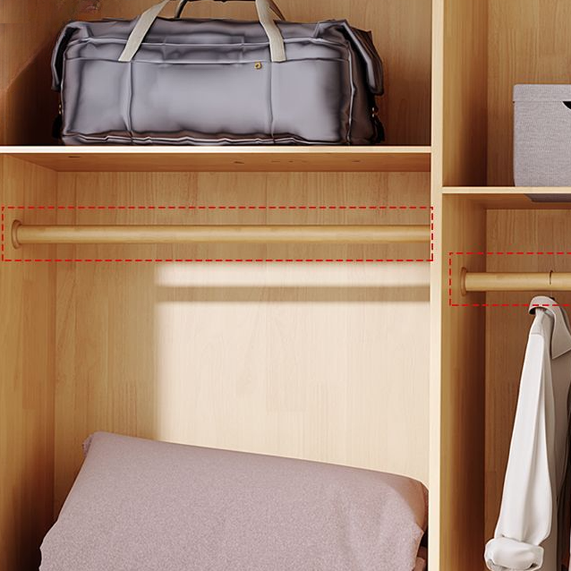 Minimalist Wooden Independent Wardrobe Closet with Compartments, Interior Shelves, Clothing Rod, and Gate - image 4