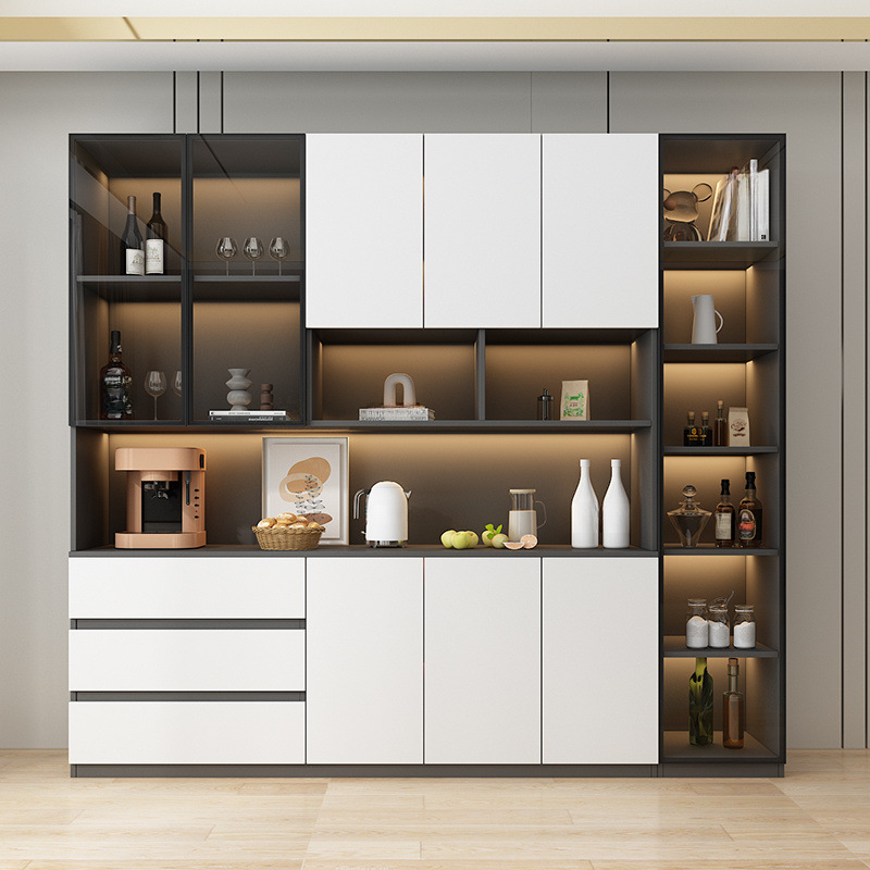 Two Toned Unclosed & Self-supporting Wide Sideboard with 2 Shelves & Benchtop - image 4