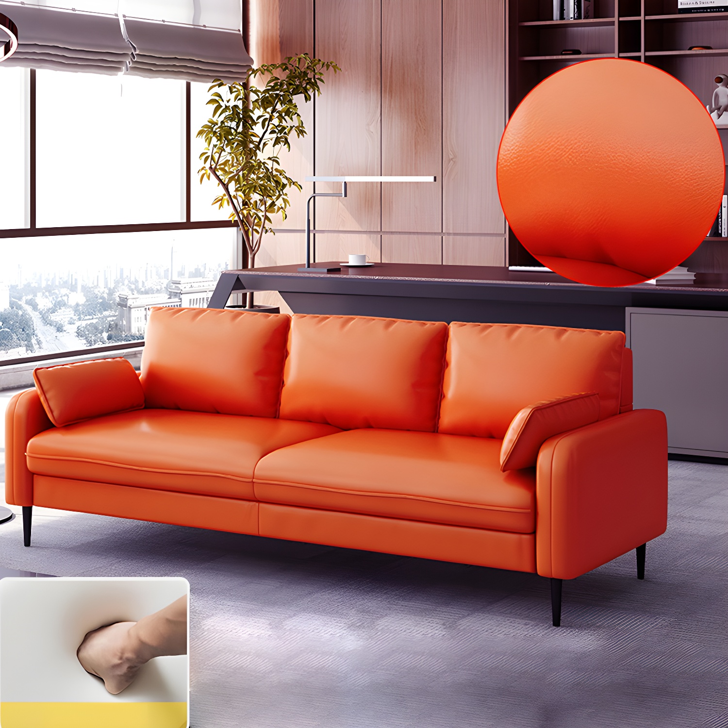 Modern Pillow Back Sofa with Storage Not Included for 35-40 Women - image 7