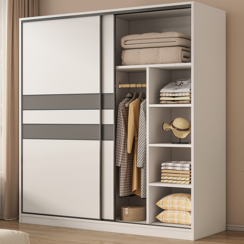 Chalk Nordic Timber Wardrobe with 3 Drawers, Self-supporting Design, Soft Close Door, and Clothing Rod - image 5