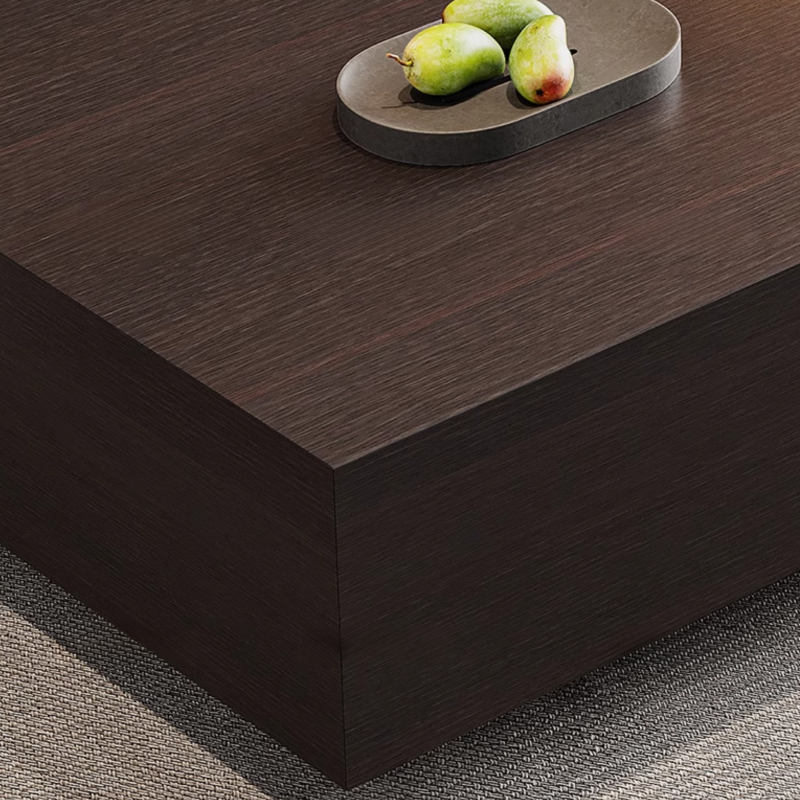 Solid Oak Wood Square Accent Table with 2 Drawers for Living Room - image 11