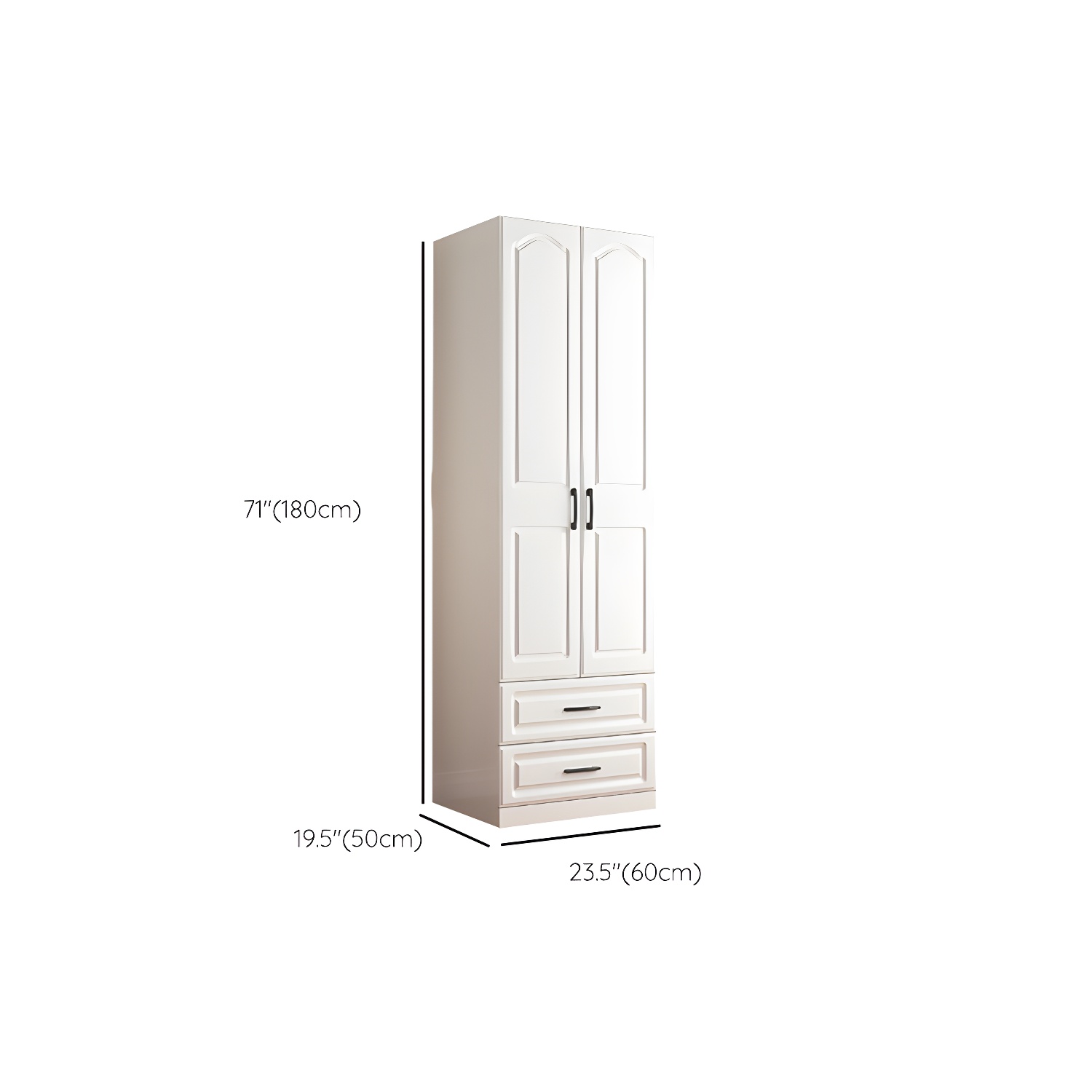 White Wardrobe Closet with Drawer French Country Wardrobe Cabinet - image 11