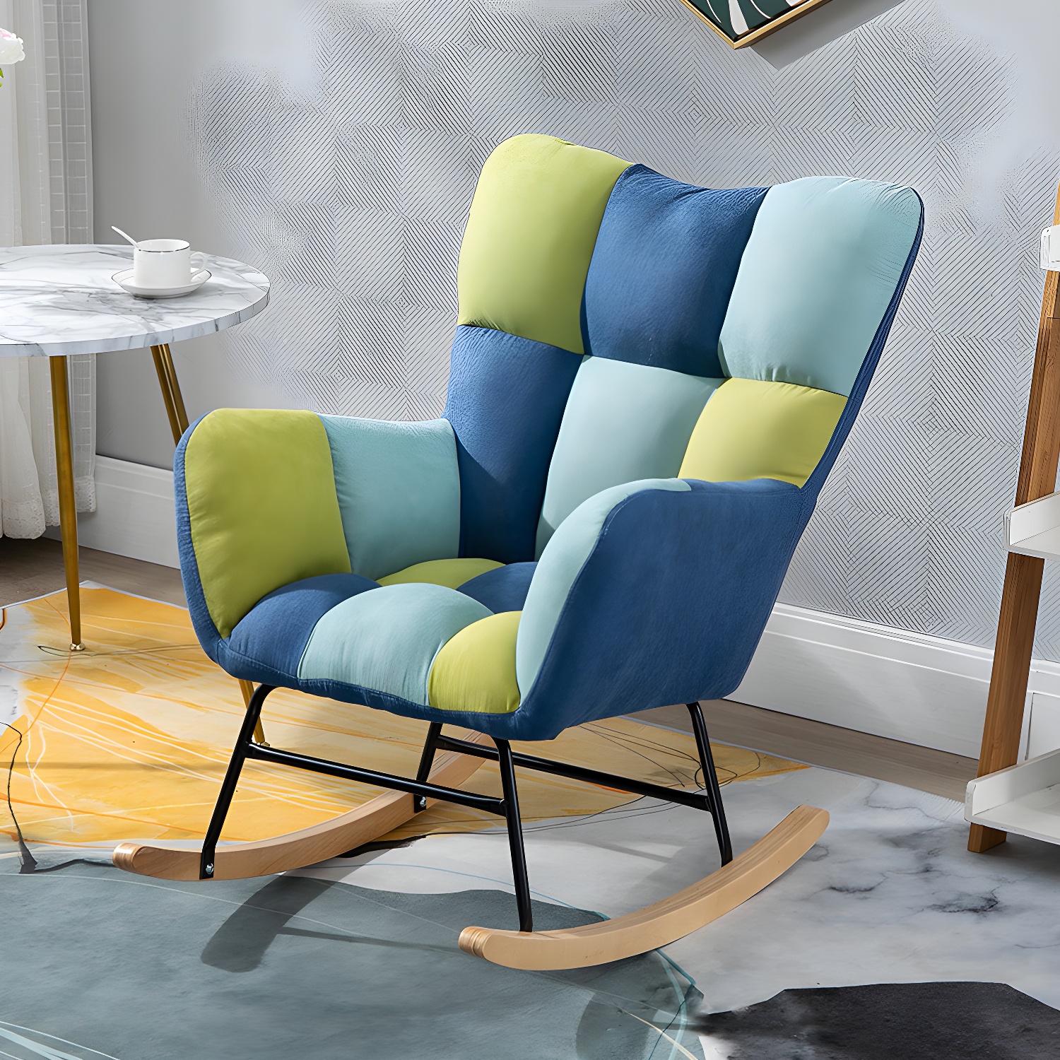 Simple Nordic Style Rocking Chair Balcony Lounge Recliner Sofa Rocking Chair - image 11