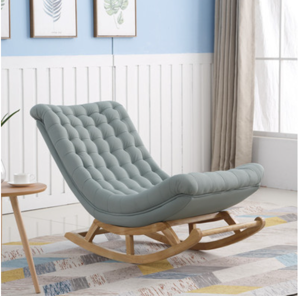 Cocoa/Azure/Olive Green Casual Rocking Chair Couch with Ottoman - image 11