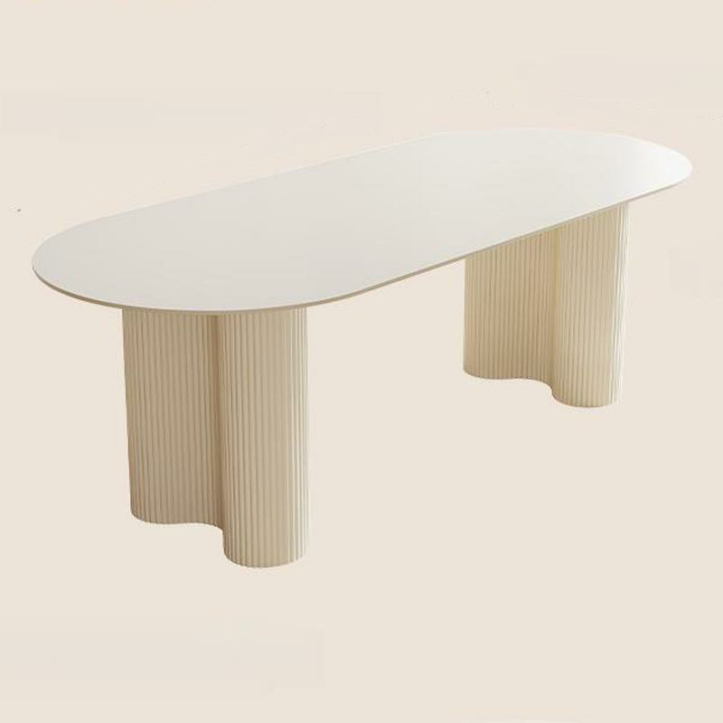 Free Form Stone Kitchen Table with Metal Base for Dining Room, White - image 10