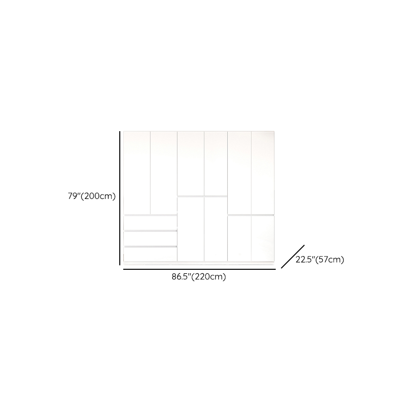White Modish Steel Armoire Cabinet with Adaptable Shelf, Soft Close Drawer, Soft Close Door, and Clothing Rod - image 12
