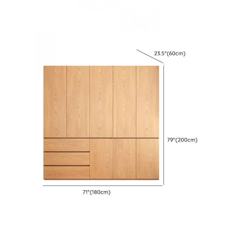 Natural Finish Unfixed Almirah Manufactured Wood Soft Close Drawer Soft Close Door Hinged - image 14