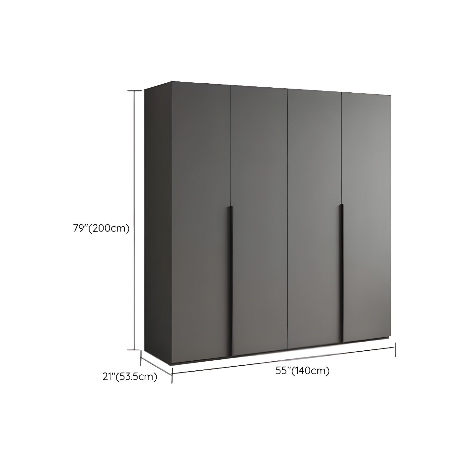 Modern Grey Wood Wardrobe Armoire with Drawers & Shelves for Ample Storage - image 18