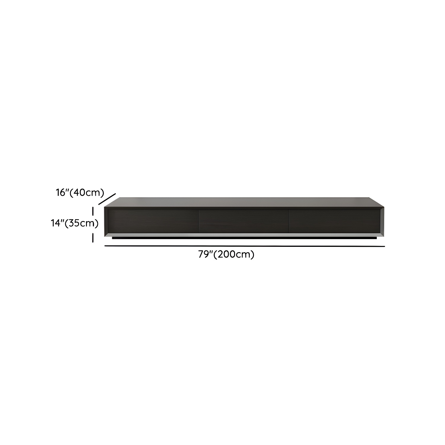 Modern Minimalist Black Finish TV Stand Console with Storage Drawers - image 12