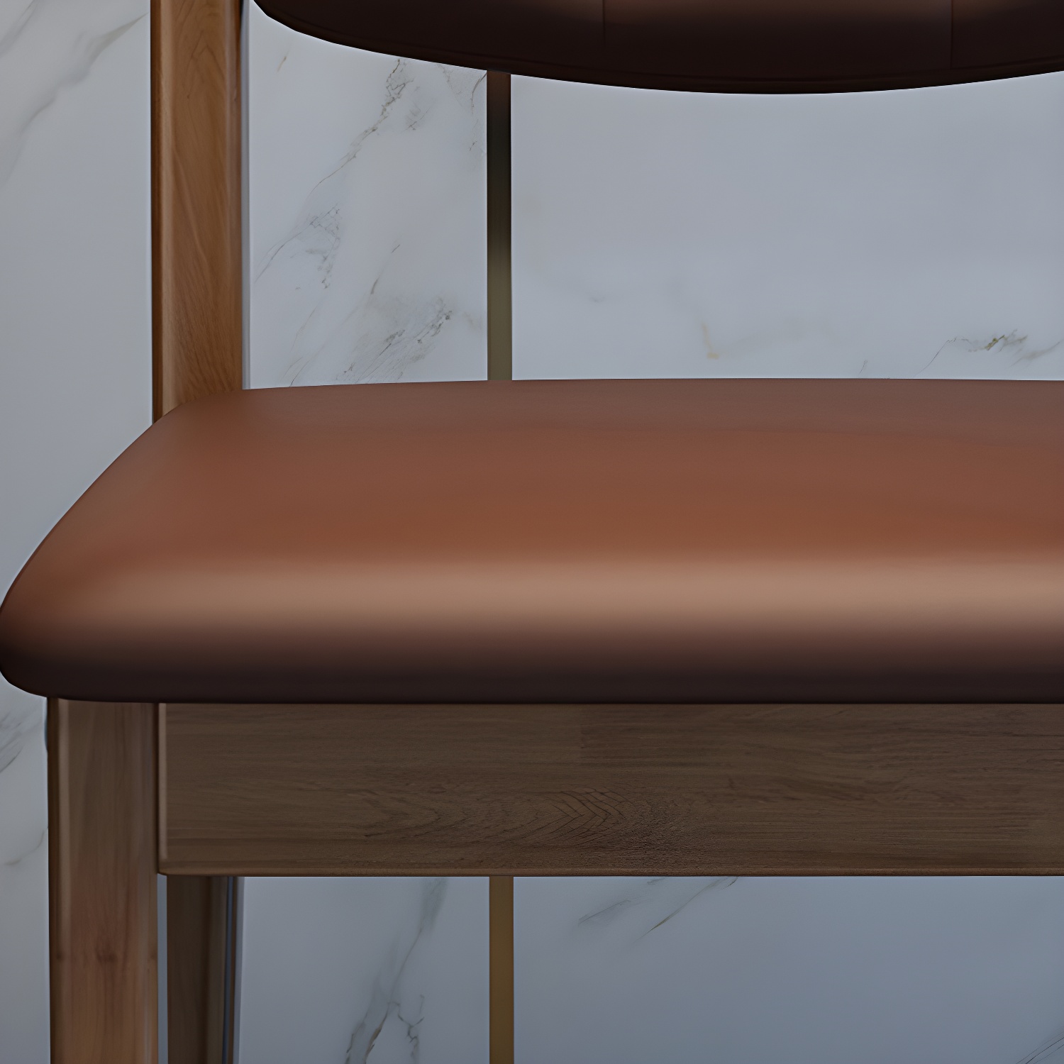 Matte Finish Leather Side Chair with Solid Wood Base for Home - image 15
