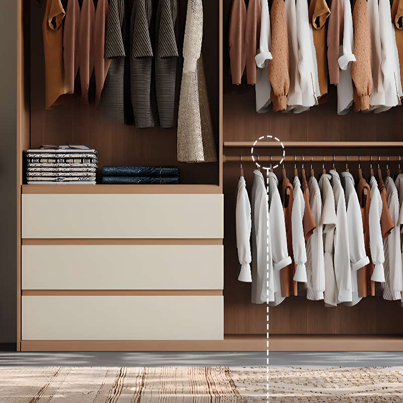 Multi-Color Simple Lumber Wardrobe Closet with Soft Close Drawer, Soft Close Door, Interior Shelves, and Clothing Rod - image 6