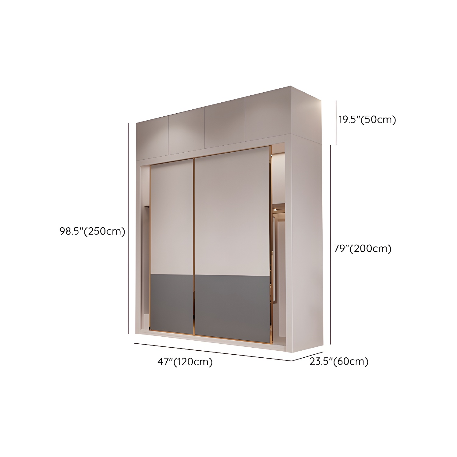 Modern Brown Wooden Wardrobe Armoire with Mirror, Drawers, and Shelves - image 15