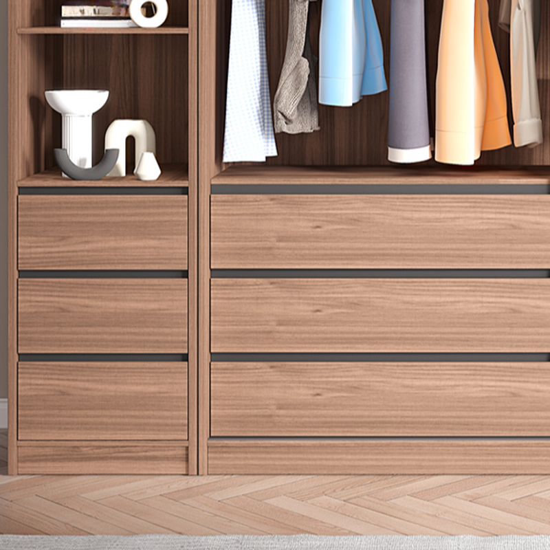 Modern Simple Style Sand Manufactured Wood Self-supporting Wardrobe with Soft Close Drawer, Interior Shelves & Soft Close Door - image 9