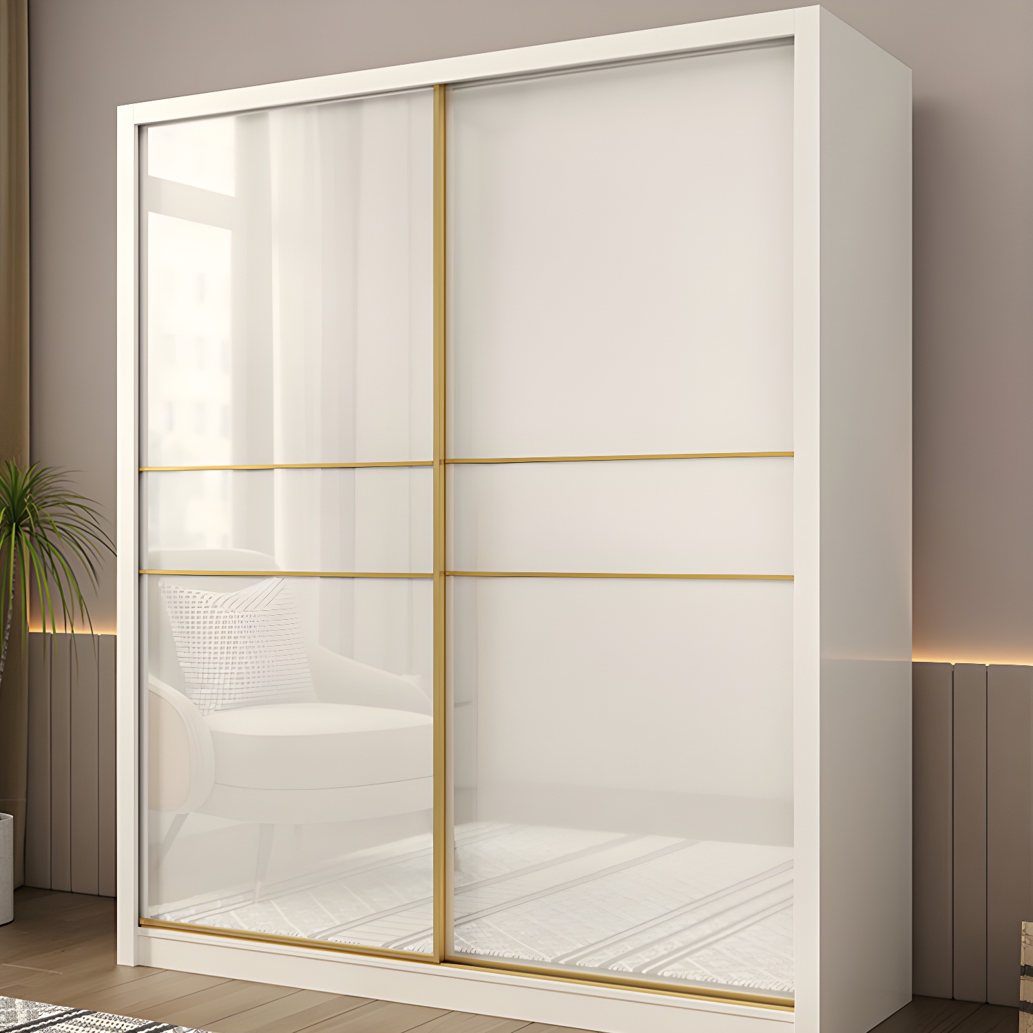 Contemporary Glossy White Storage Cabinet Manufactured Wood Cabinet for Home - image 13