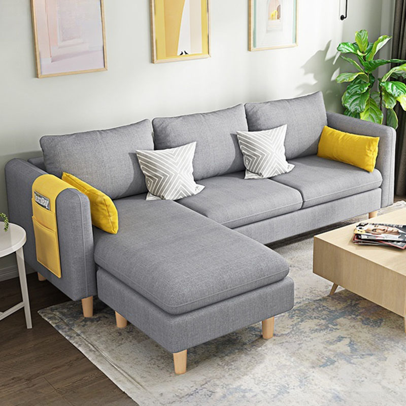 Modern Simple Style L-Shape Natural Wood Reversible Corner Sectional for Living Space - image 7