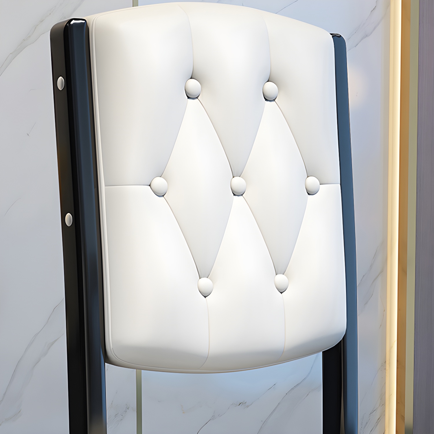 Matte Finish Leather Side Chair with Solid Wood Base for Home - image 16