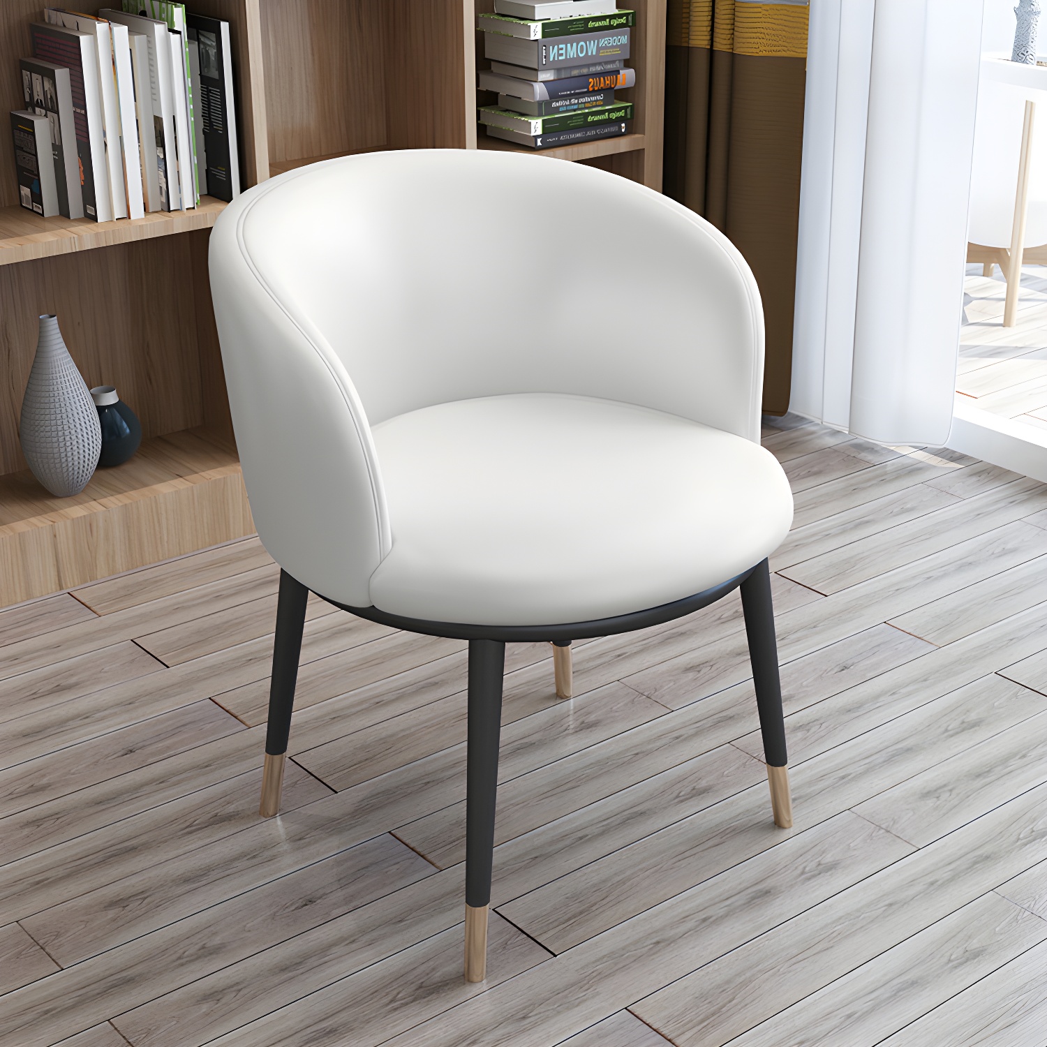 Faux Leather Contemporary Dining Chair with 4 Legs Matte Finish Solid Back Chair - image 28