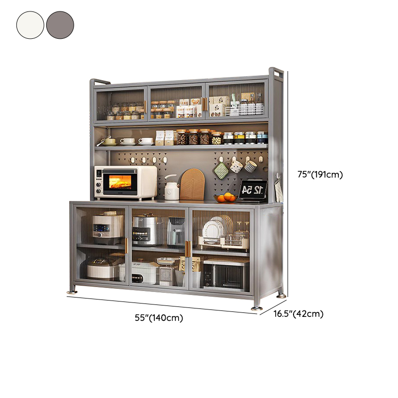 Modern Steel Sideboard Standard-Sized Open Storage Non-Adjustable Shelves - image 14