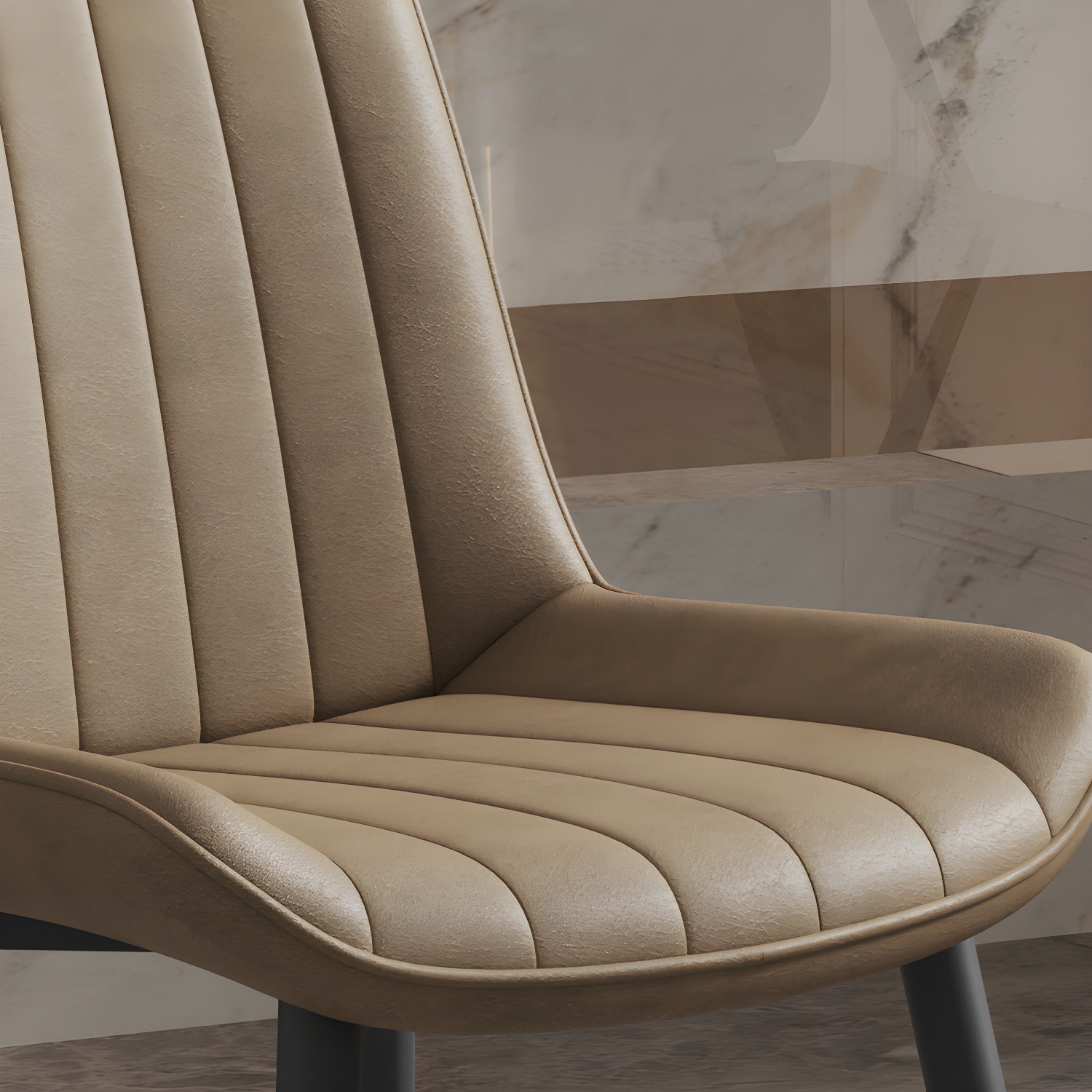 Scandinavian Study Room Leather Side Chair Matte Finish Parsons Dining Chairs - image 13
