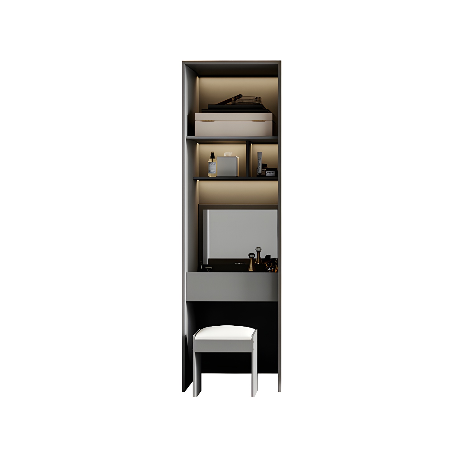 Glass and Wood Wardrobe Armoire Contemporary Wardrobe Closet - image 12